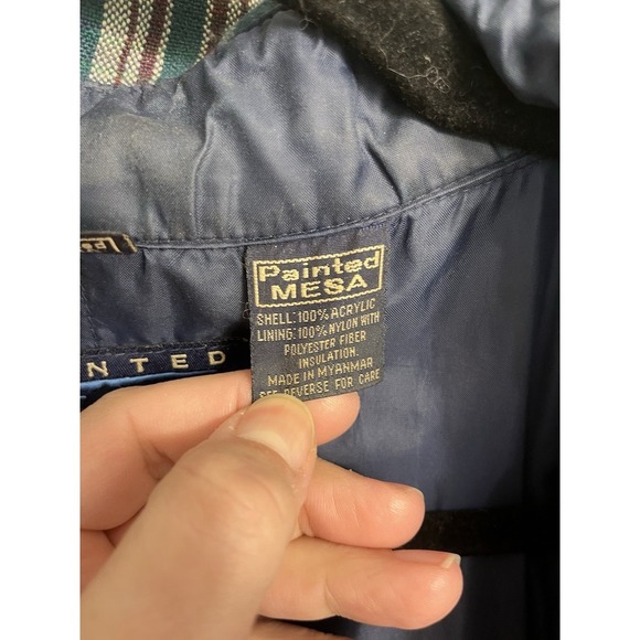 Vtg Trucker Jacket Painted Mesa Western Snap Shirt Plaid Distressed Destroy 2XLT - Picture 4 of 14